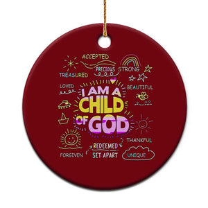 I Am A Child Of God Ceramic Ornament Retro Christian Jesus Faith TS02 1pc Red Print Your Wear