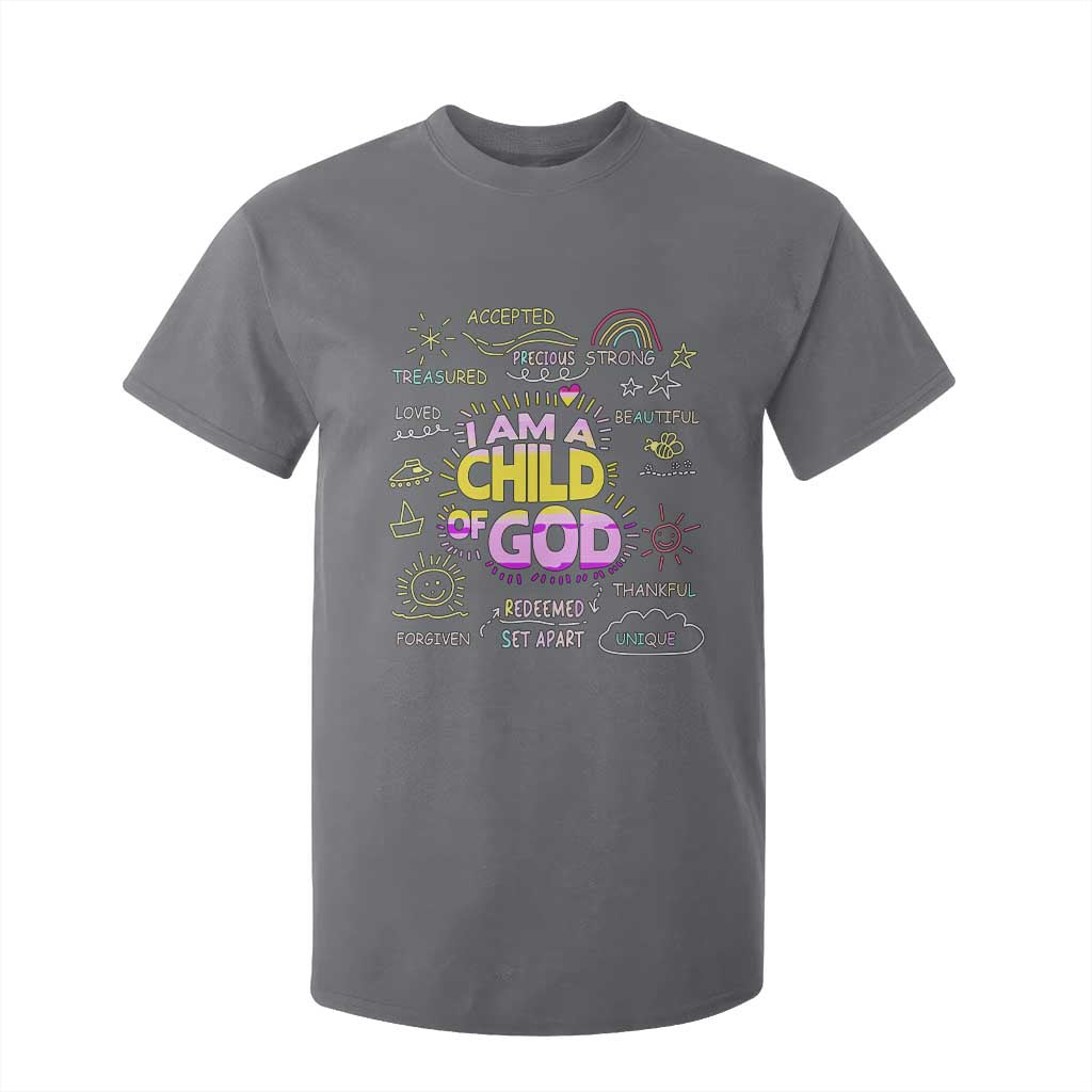I Am A Child Of God T Shirt For Kid Retro Christian Jesus Faith TS02 Charcoal Print Your Wear