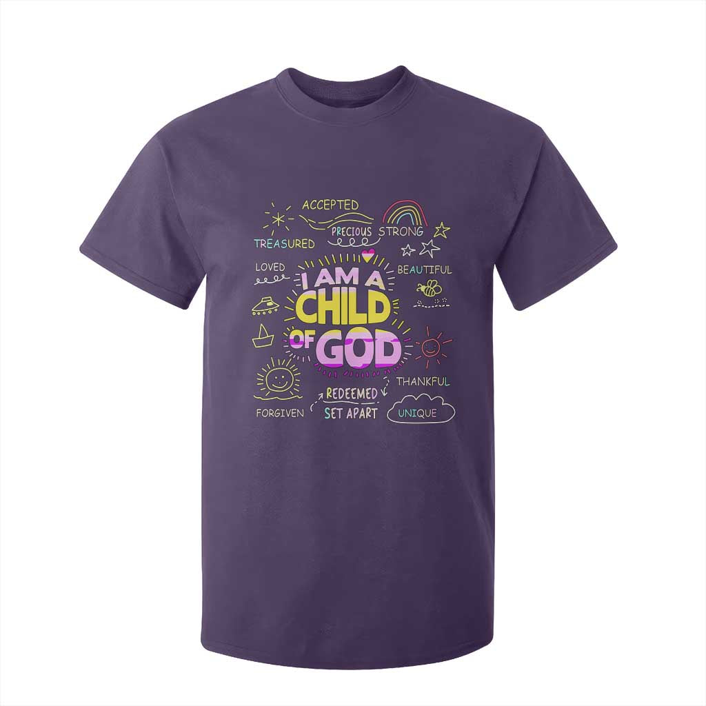 I Am A Child Of God T Shirt For Kid Retro Christian Jesus Faith TS02 Purple Print Your Wear