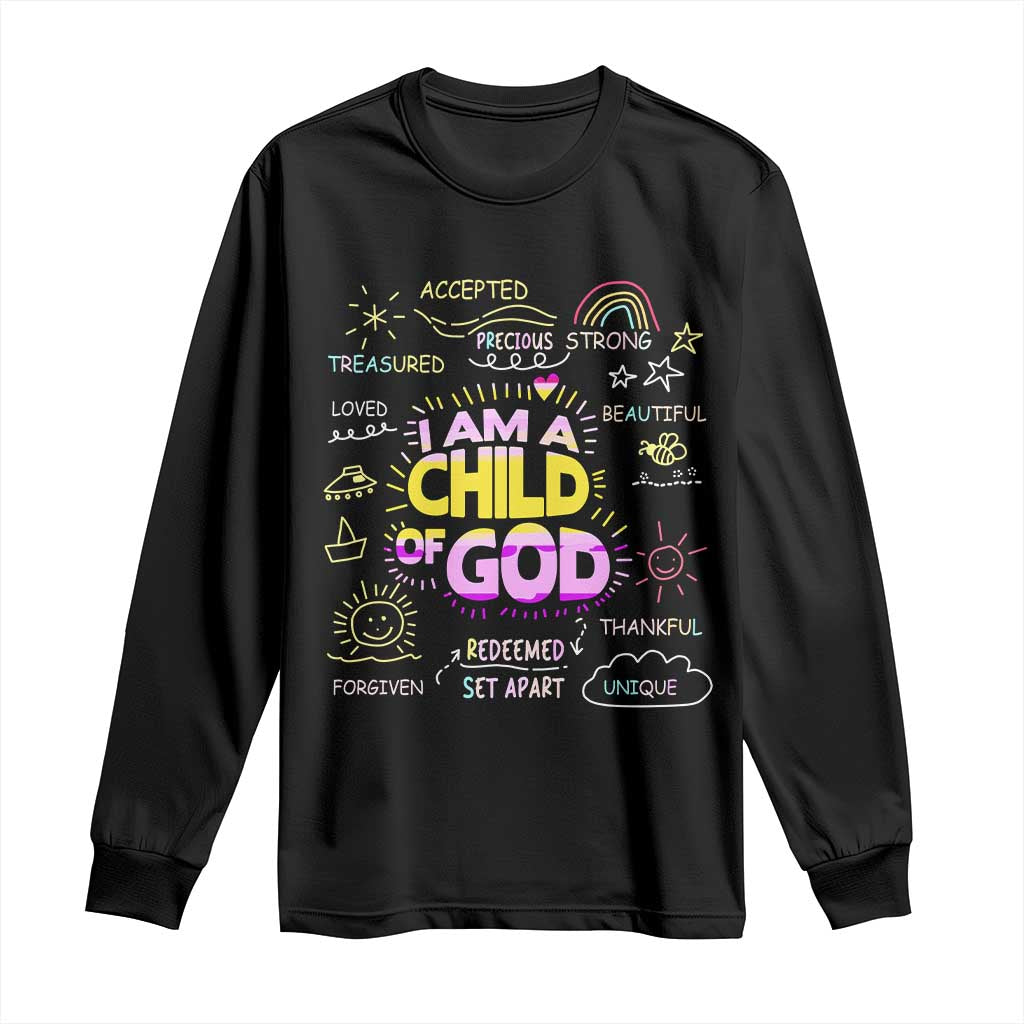 I Am A Child Of God Long Sleeve Shirt Retro Christian Jesus Faith TS02 Black Print Your Wear