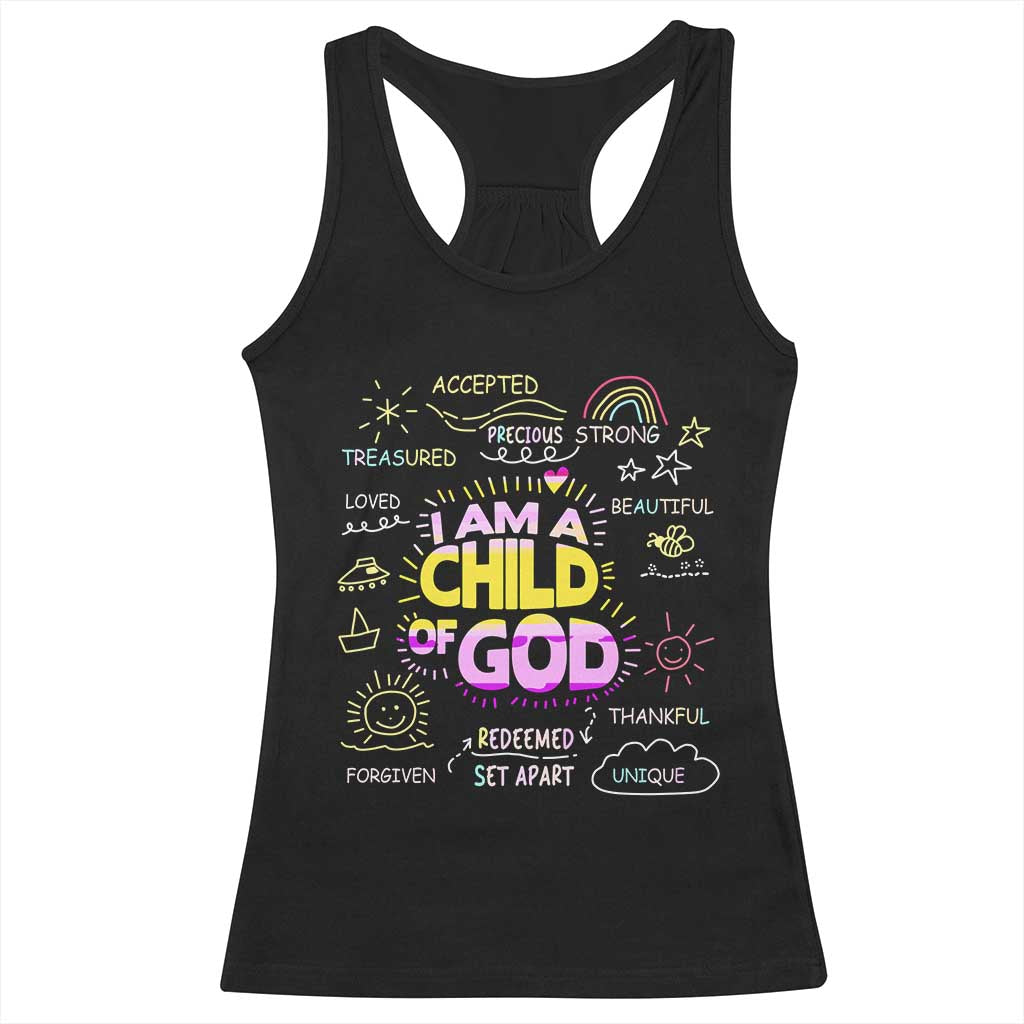 I Am A Child Of God Racerback Tank Top Retro Christian Jesus Faith TS02 Black Print Your Wear