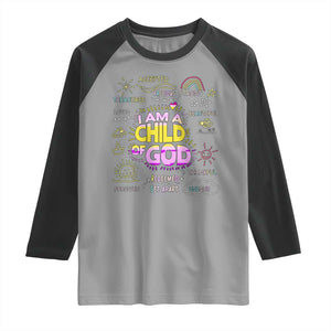 I Am A Child Of God Raglan Shirt Retro Christian Jesus Faith TS02 Sport Gray Black Print Your Wear