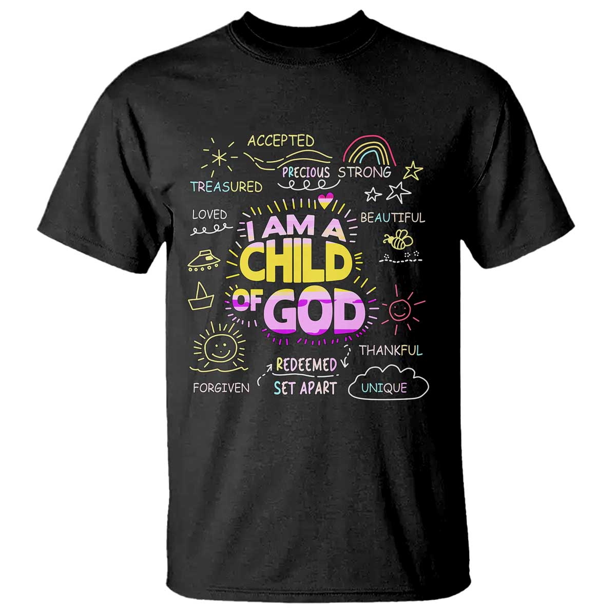 I Am A Child Of God T Shirt Retro Christian Jesus Faith TS02 Black Print Your Wear