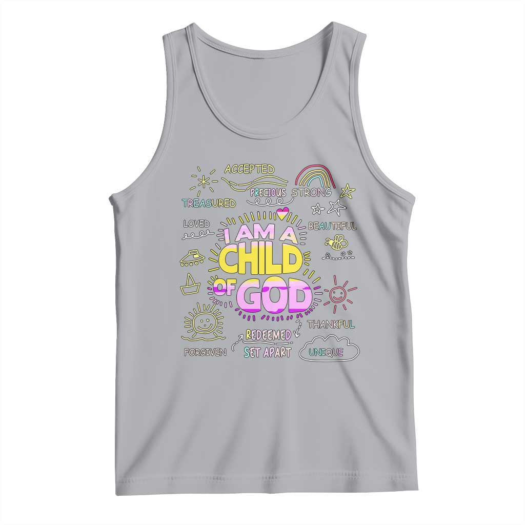 I Am A Child Of God Tank Top Retro Christian Jesus Faith TS02 Athletic Heather Print Your Wear