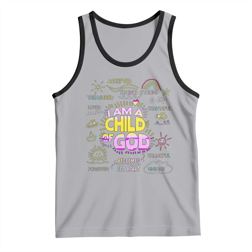 I Am A Child Of God Tank Top Retro Christian Jesus Faith TS02 Athletic Heather Black Print Your Wear