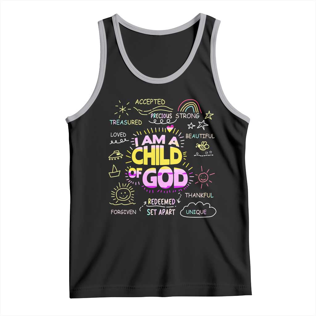 I Am A Child Of God Tank Top Retro Christian Jesus Faith TS02 Black Athletic Heather Print Your Wear