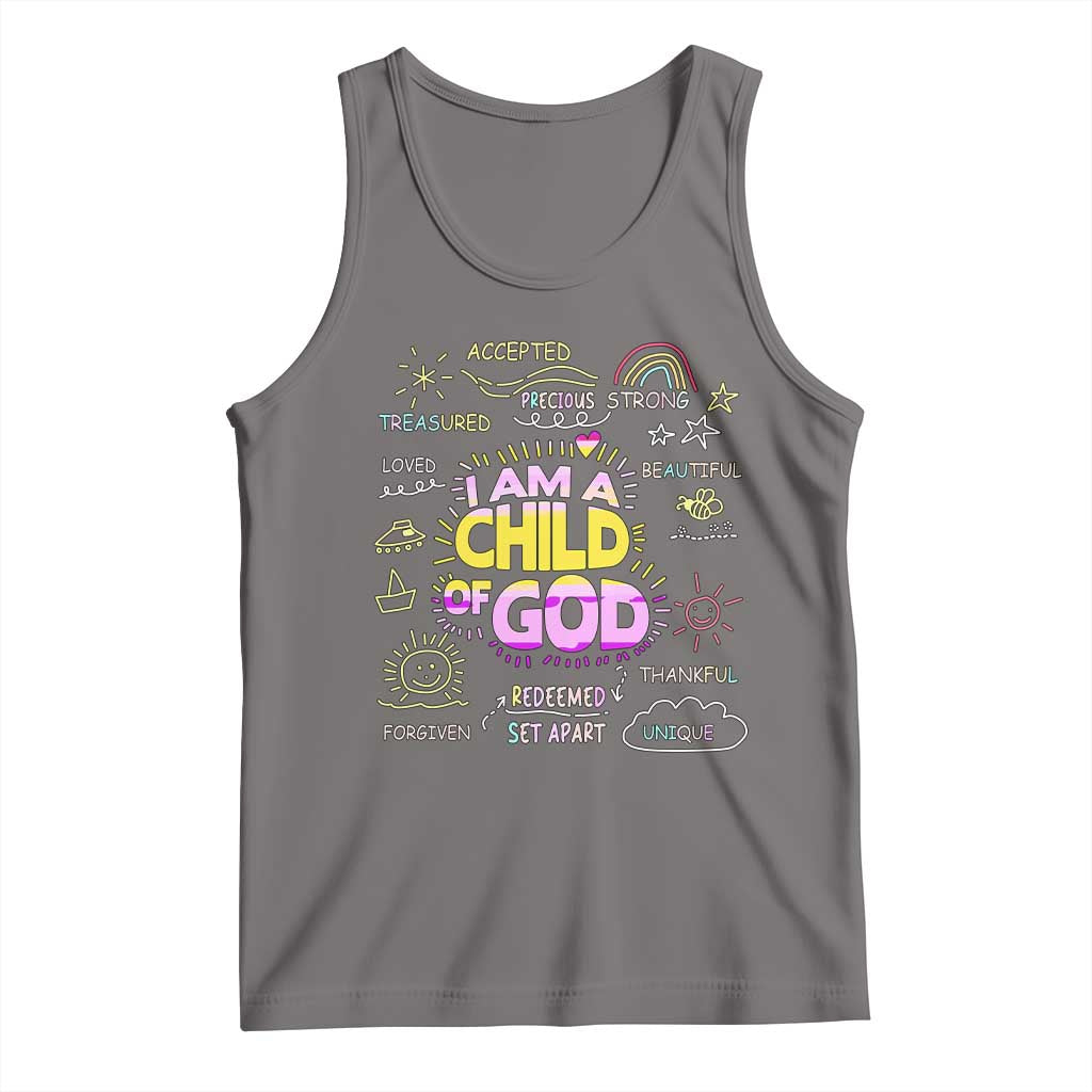 I Am A Child Of God Tank Top Retro Christian Jesus Faith TS02 Deep Heather Print Your Wear