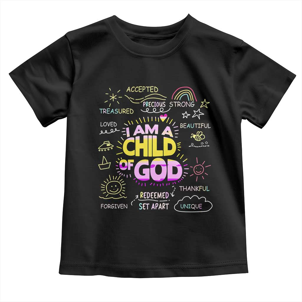 I Am A Child Of God Toddler T Shirt Retro Christian Jesus Faith TS02 Black Print Your Wear