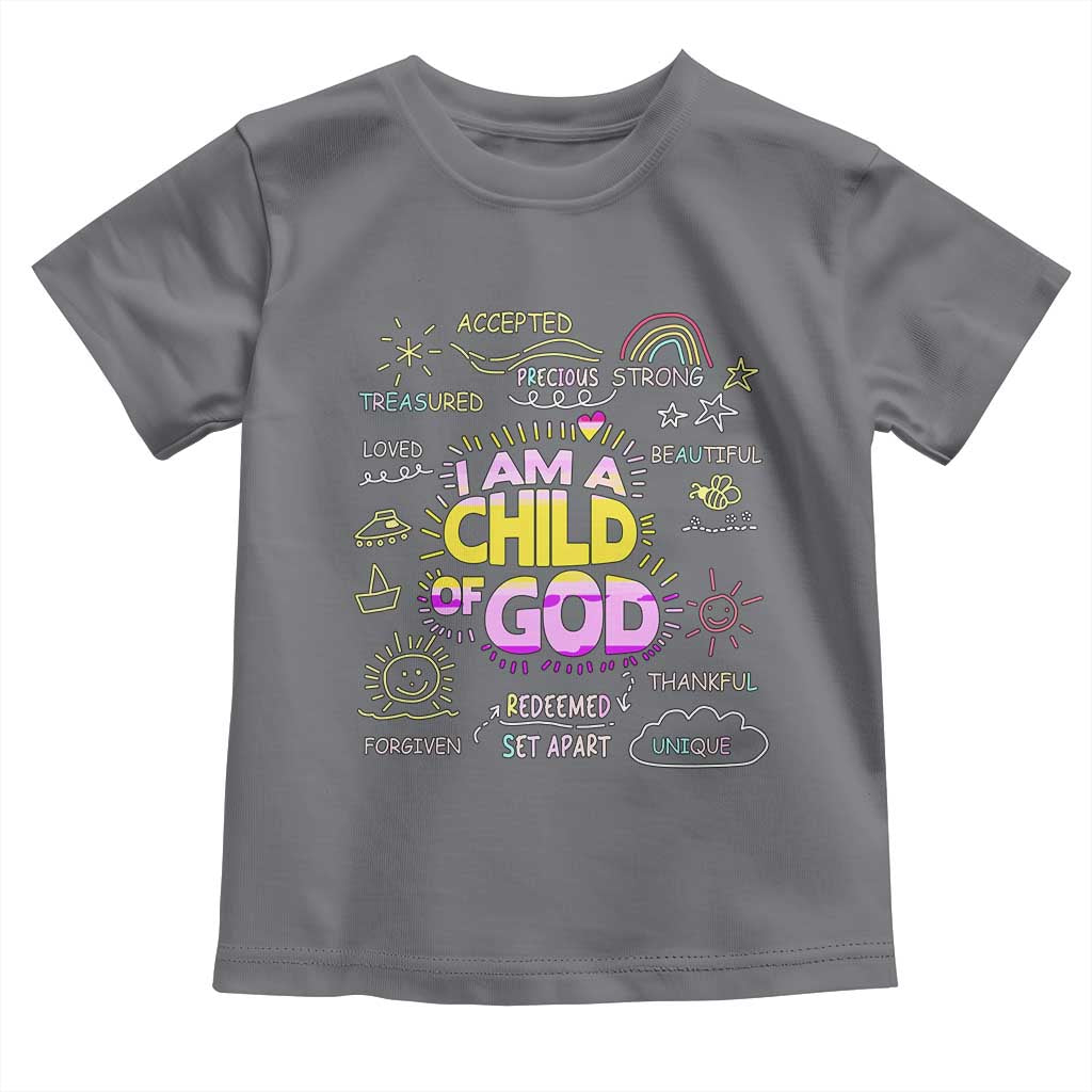I Am A Child Of God Toddler T Shirt Retro Christian Jesus Faith TS02 Charcoal Print Your Wear