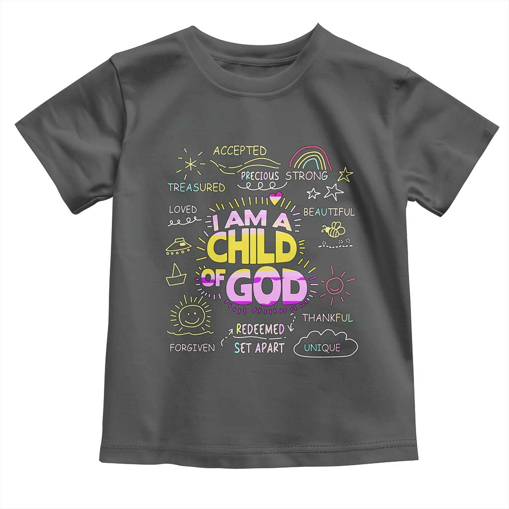 I Am A Child Of God Toddler T Shirt Retro Christian Jesus Faith TS02 Dark Heather Print Your Wear