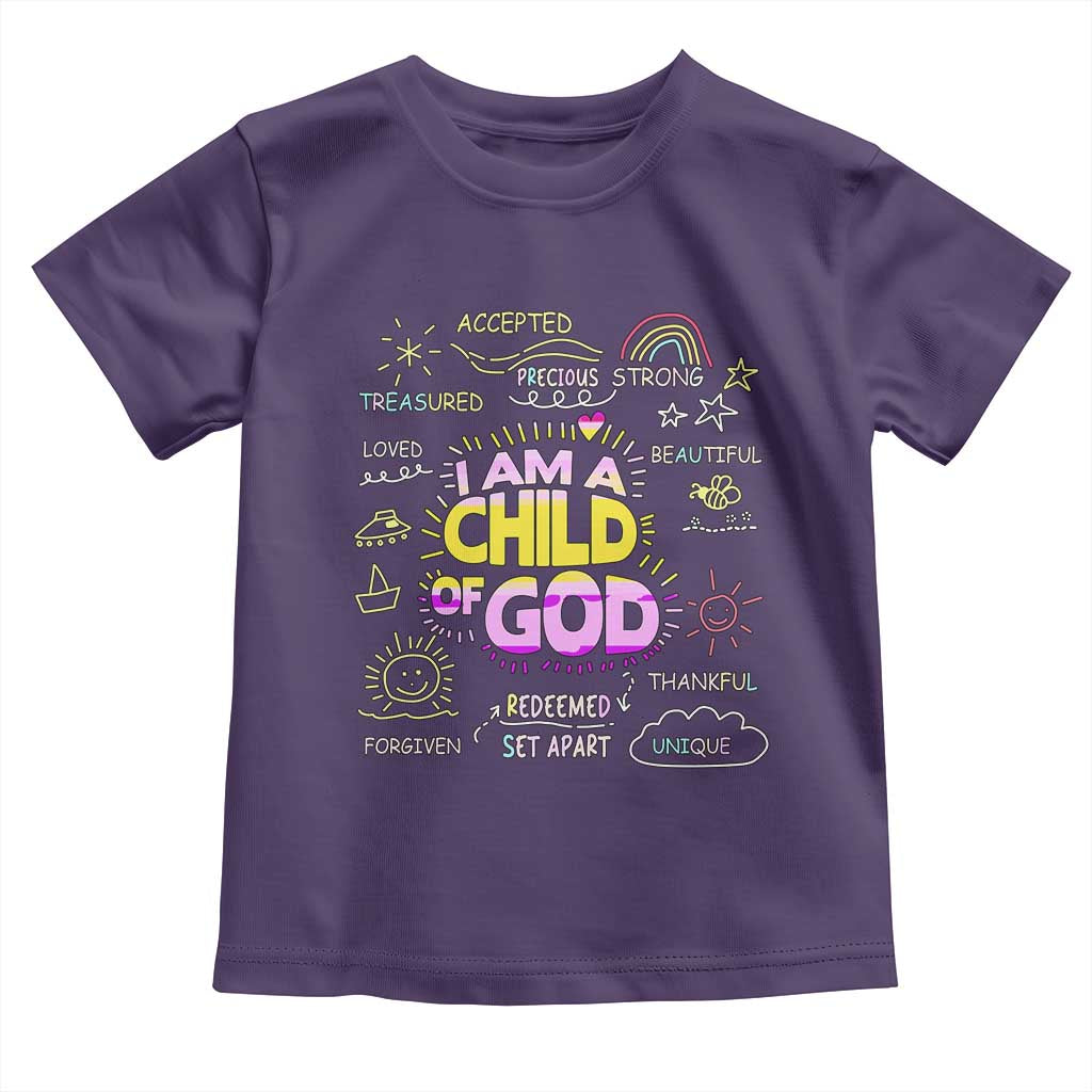 I Am A Child Of God Toddler T Shirt Retro Christian Jesus Faith TS02 Purple Print Your Wear