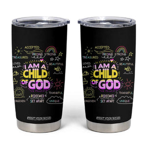 I Am A Child Of God Tumbler Cup Retro Christian Jesus Faith TS02 Black Print Your Wear