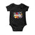 Resist Floral Baby Onesie Retro Botanical Graphic TS02 Black Print Your Wear