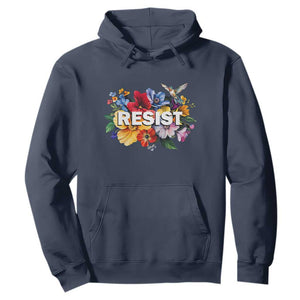 Resist Floral Hoodie Retro Botanical Graphic TS02 Navy Print Your Wear