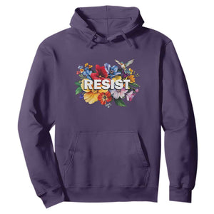 Resist Floral Hoodie Retro Botanical Graphic TS02 Purple Print Your Wear