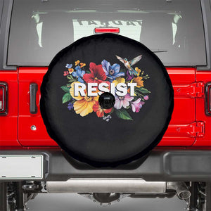 Resist Floral Spare Tire Cover Retro Botanical Graphic TS02 Black Print Your Wear