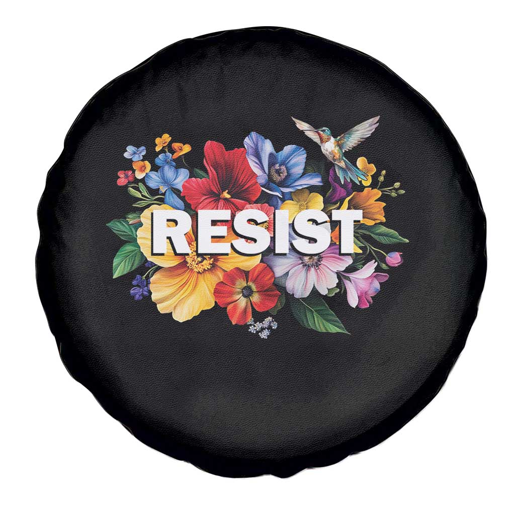 Resist Floral Spare Tire Cover Retro Botanical Graphic TS02 Print Your Wear