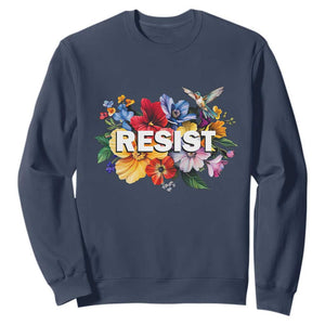 Resist Floral Sweatshirt Retro Botanical Graphic TS02 Navy Print Your Wear
