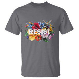 Resist Floral T Shirt Retro Botanical Graphic TS02 Charcoal Print Your Wear