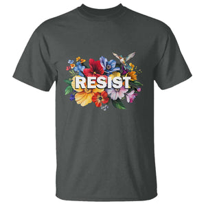 Resist Floral T Shirt Retro Botanical Graphic TS02 Dark Heather Print Your Wear