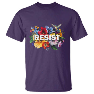 Resist Floral T Shirt Retro Botanical Graphic TS02 Purple Print Your Wear