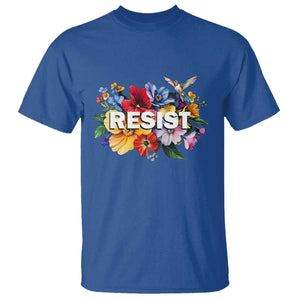 Resist Floral T Shirt Retro Botanical Graphic TS02 Royal Blue Print Your Wear