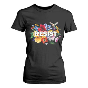 Resist Floral T Shirt For Women Retro Botanical Graphic TS02 Black Print Your Wear