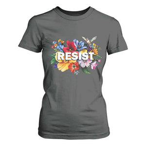 Resist Floral T Shirt For Women Retro Botanical Graphic TS02 Dark Heather Print Your Wear