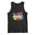Resist Floral Tank Top Retro Botanical Graphic TS02 Black Print Your Wear