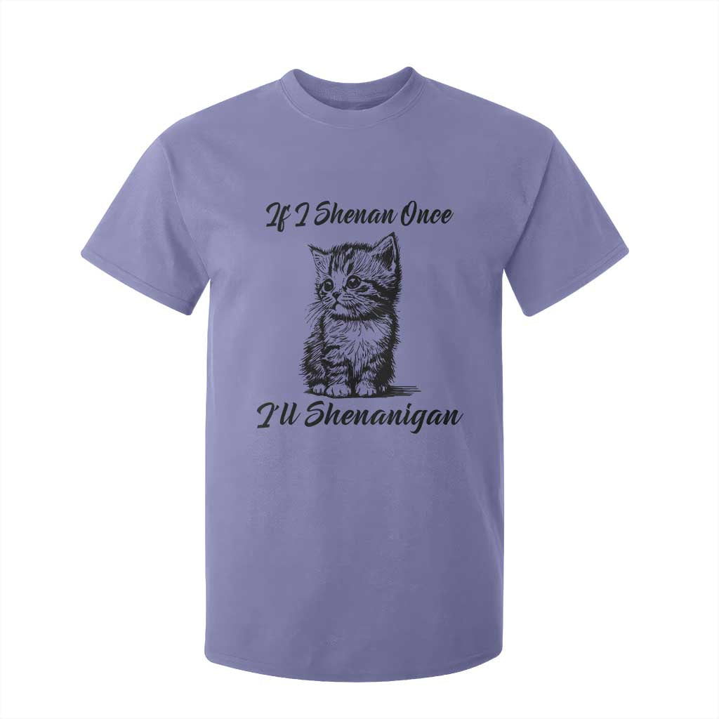 Cute Cat St Patricks Day T Shirt For Kid If I Shenan Once I'll Shenanigan TS02 Violet Print Your Wear