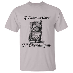 Cute Cat St Patricks Day T Shirt If I Shenan Once I'll Shenanigan TS02 Ice Gray Print Your Wear