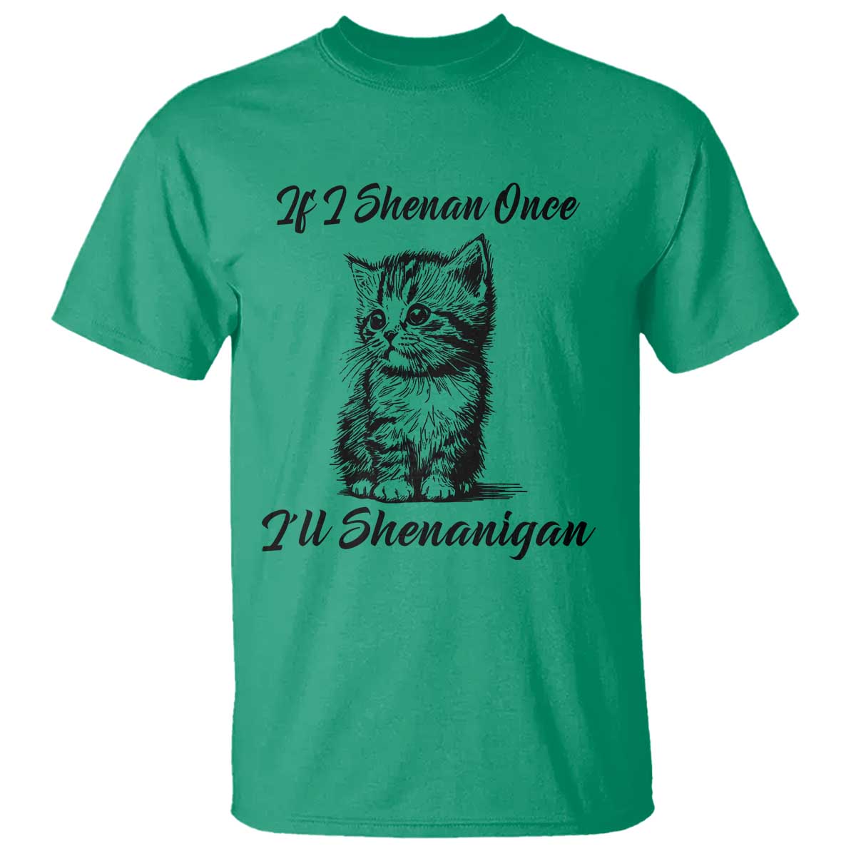Cute Cat St Patricks Day T Shirt If I Shenan Once I'll Shenanigan TS02 Irish Green Print Your Wear