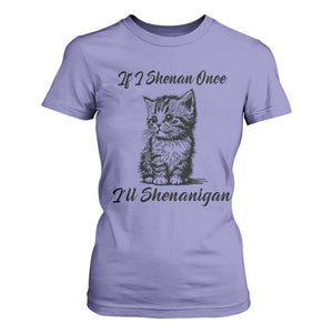 Cute Cat St Patricks Day T Shirt For Women If I Shenan Once I'll Shenanigan TS02 Violet Print Your Wear