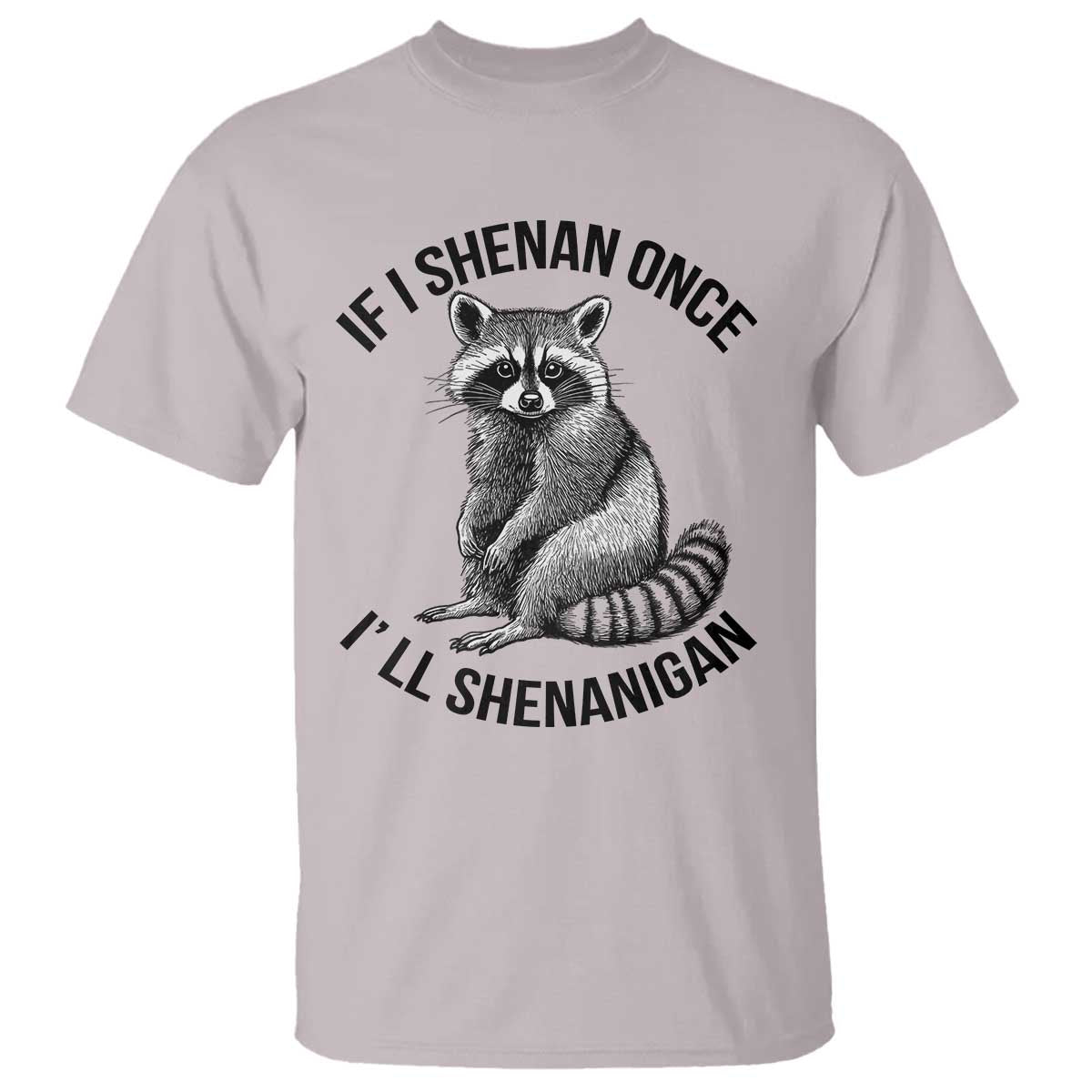 St Patricks Day Raccoon Meme T Shirt If I Shenan Once I'll Shenanigan TS02 Ice Gray Print Your Wear