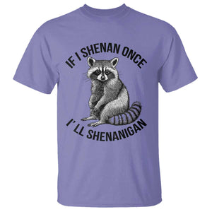St Patricks Day Raccoon Meme T Shirt - If I Shenan Once I'll Shenanigan TS02 Violet Print Your Wear