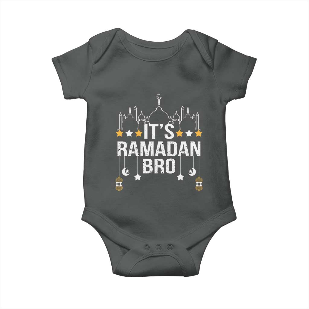 It's Ramadan Bro Baby Onesie Islamic Fasting Muslim TS02 Dark Heather Print Your Wear