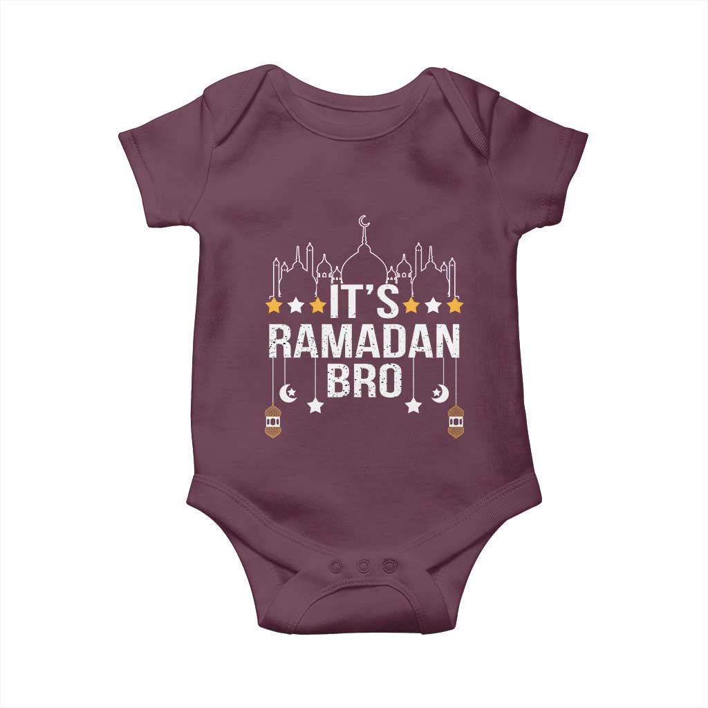 It's Ramadan Bro Baby Onesie Islamic Fasting Muslim TS02 Maroon Print Your Wear