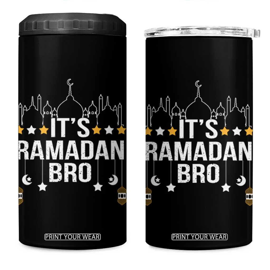 It's Ramadan Bro 4 in 1 Can Cooler Tumbler Islamic Fasting Muslim TS02 One Size: 16 oz Black Print Your Wear