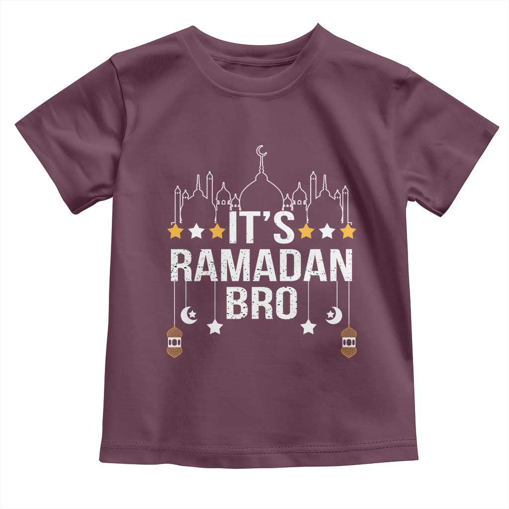 It's Ramadan Bro Toddler T Shirt Islamic Fasting Muslim TS02 Maroon Print Your Wear