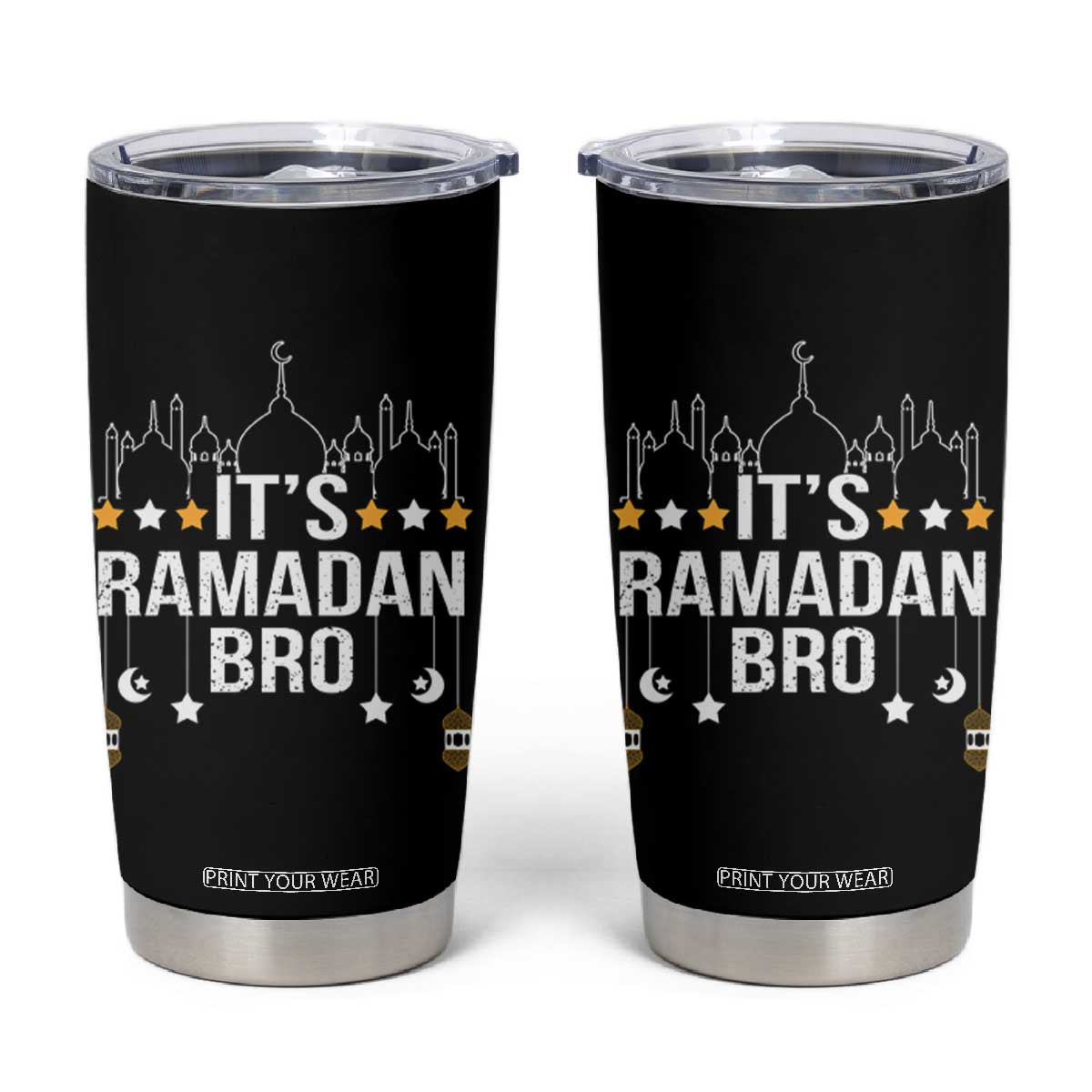 It's Ramadan Bro Tumbler Cup Islamic Fasting Muslim TS02 Black Print Your Wear