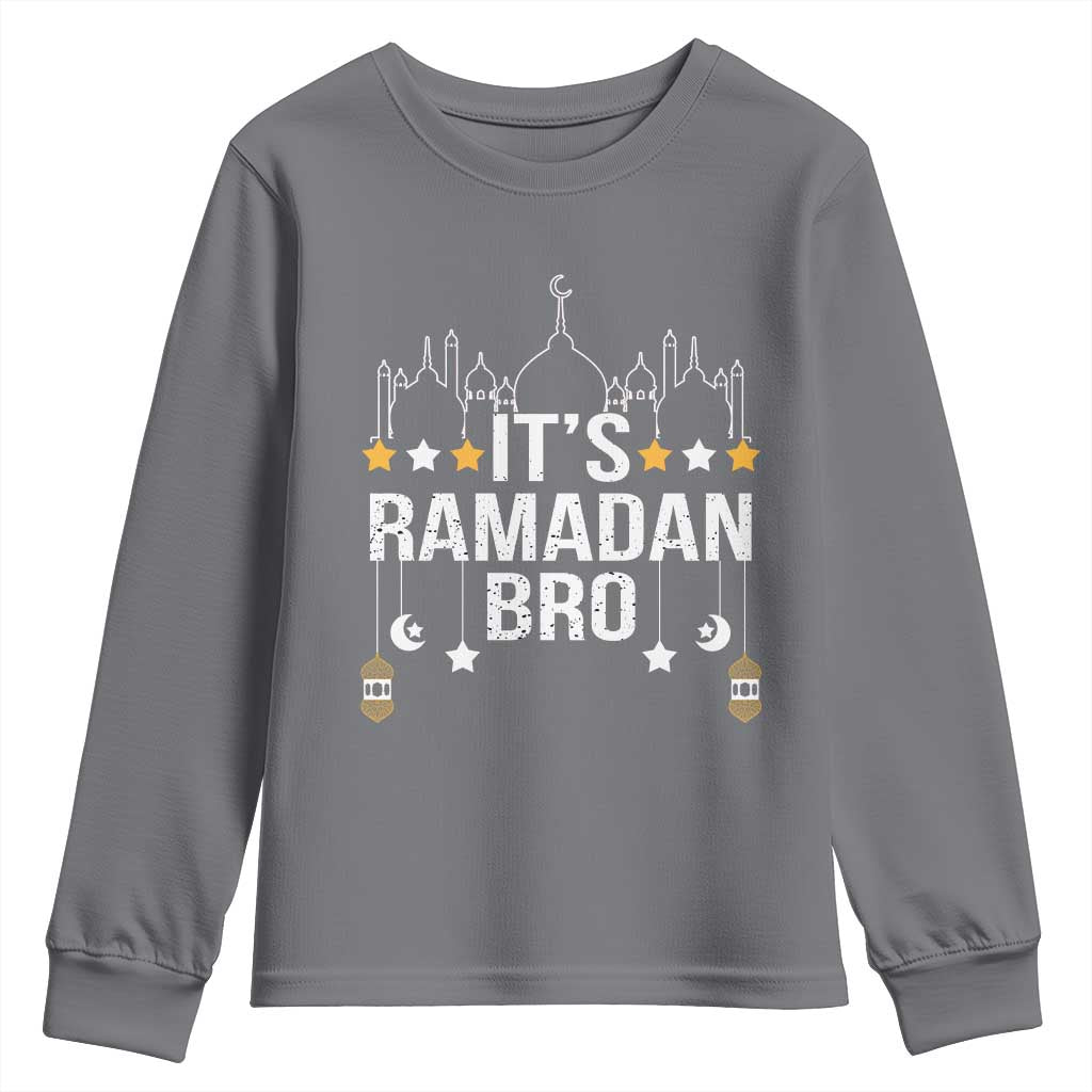 It's Ramadan Bro Youth Sweatshirt Islamic Fasting Muslim TS02 Charcoal Print Your Wear