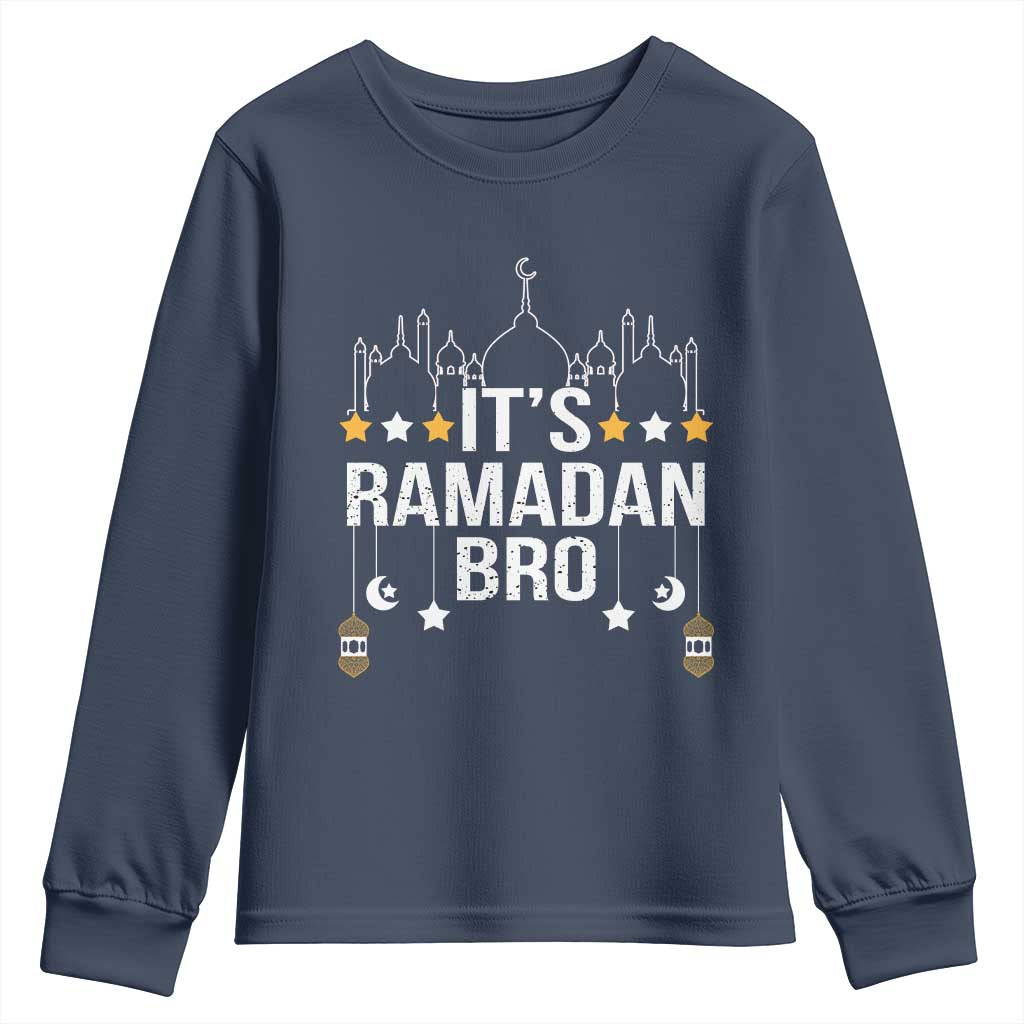 It's Ramadan Bro Youth Sweatshirt Islamic Fasting Muslim TS02 Navy Print Your Wear