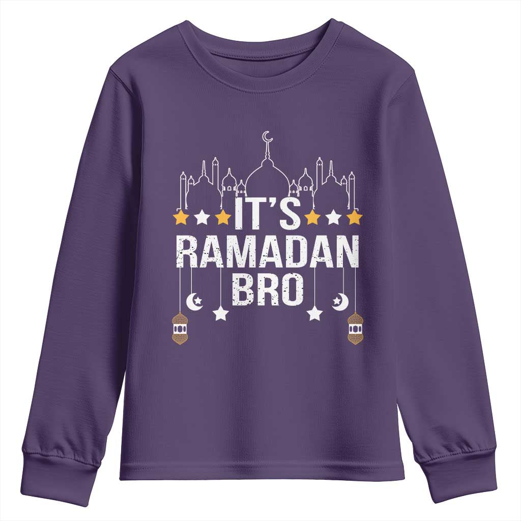 It's Ramadan Bro Youth Sweatshirt Islamic Fasting Muslim TS02 Purple Print Your Wear