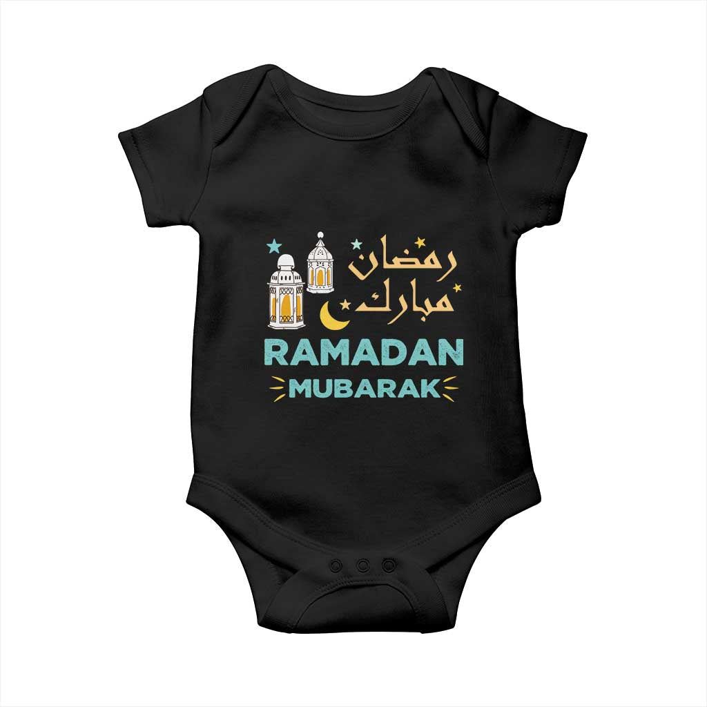 Ramadan Mubarak Muslim Baby Onesie TS02 Black Print Your Wear