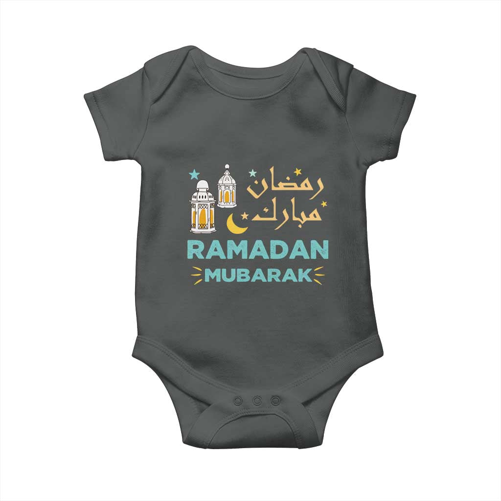 Ramadan Mubarak Muslim Baby Onesie TS02 Dark Heather Print Your Wear