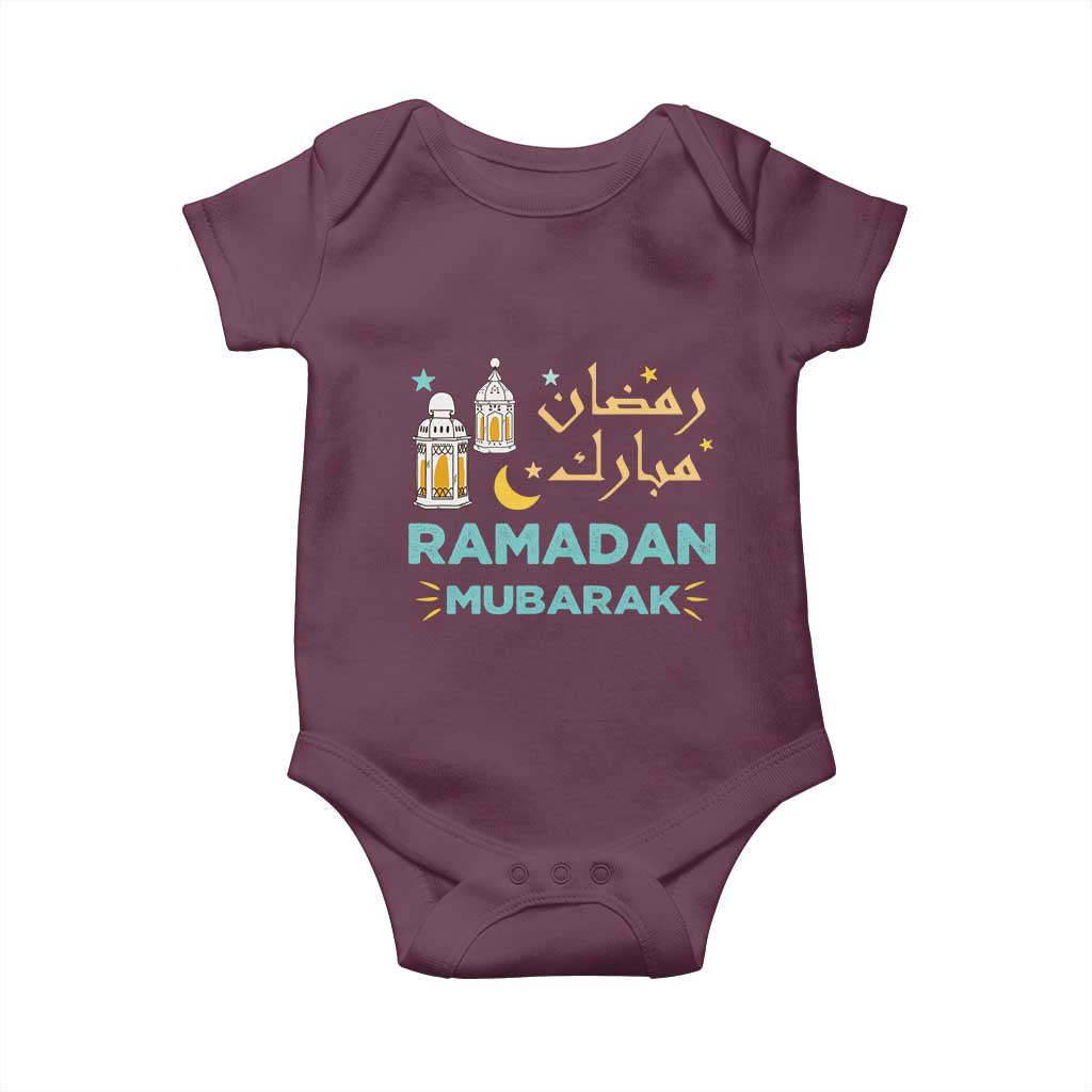 Ramadan Mubarak Muslim Baby Onesie TS02 Maroon Print Your Wear