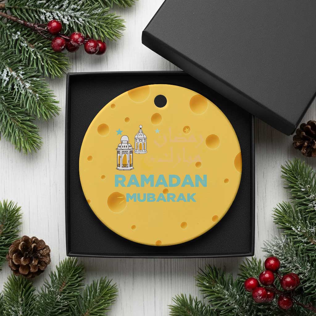 Ramadan Mubarak Muslim Ceramic Ornament TS02 1pc Yellow Cheese Print Your Wear