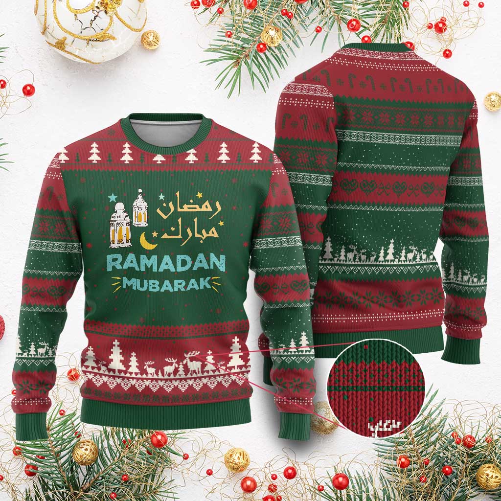 Ramadan Mubarak Muslim Ugly Christmas Sweater TS02 Red Green Print Your Wear