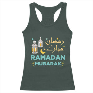 Ramadan Mubarak Muslim Racerback Tank Top TS02 Dark Forest Green Print Your Wear