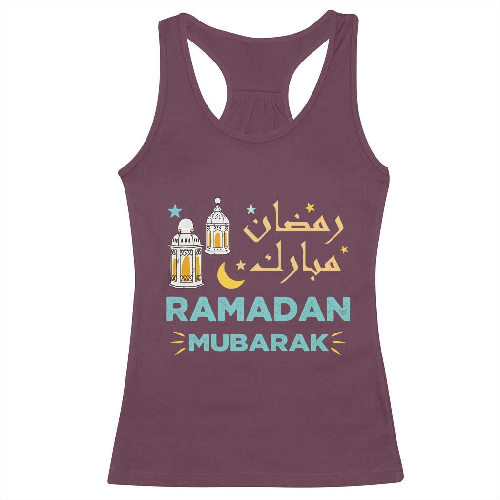 Ramadan Mubarak Muslim Racerback Tank Top TS02 Maroon Print Your Wear